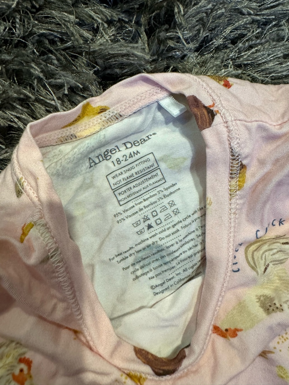 angel dear chicken pajamas set 18-24 mo - Picture 2 of 3